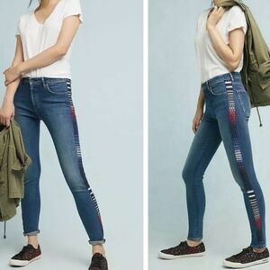 NWT Levi's for Anthropologie 721 made and crafted high rise skinny embroidered